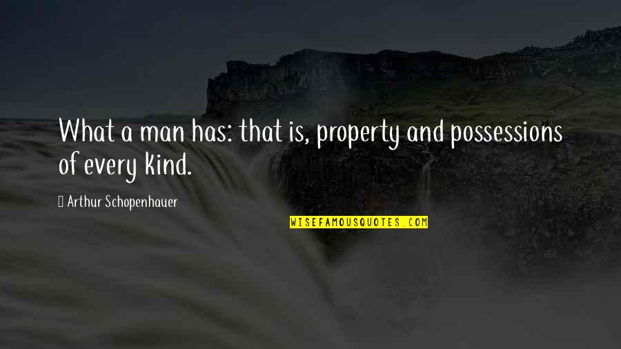 Pandezoid Quotes By Arthur Schopenhauer: What a man has: that is, property and