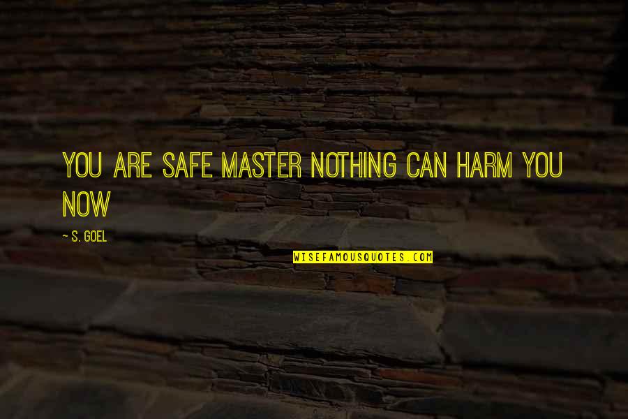 Pandion Ridge Quotes By S. Goel: You are safe master nothing can harm you