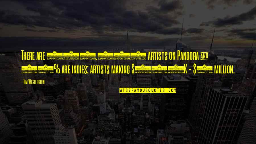 Pandora's Quotes By Tim Westergren: There are 100,000 artists on Pandora & 70%