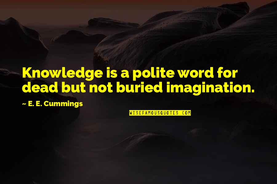 Panel In English Quotes By E. E. Cummings: Knowledge is a polite word for dead but