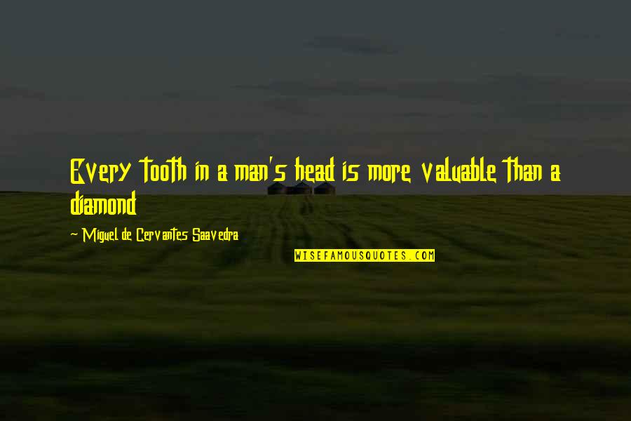 Panel Van Quotes By Miguel De Cervantes Saavedra: Every tooth in a man's head is more