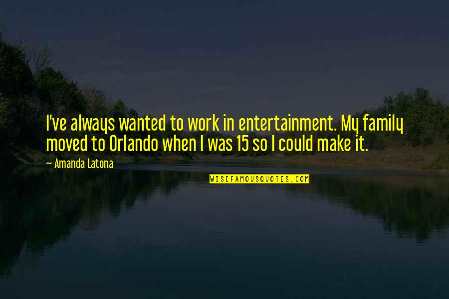 Panera Bread Quotes By Amanda Latona: I've always wanted to work in entertainment. My Panera Bread Quotes By Amanda Latona: I've always wanted to work in entertainment. My