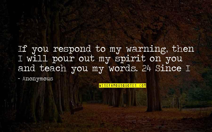 Pang Baliw Na Quotes By Anonymous: If you respond to my warning, then I