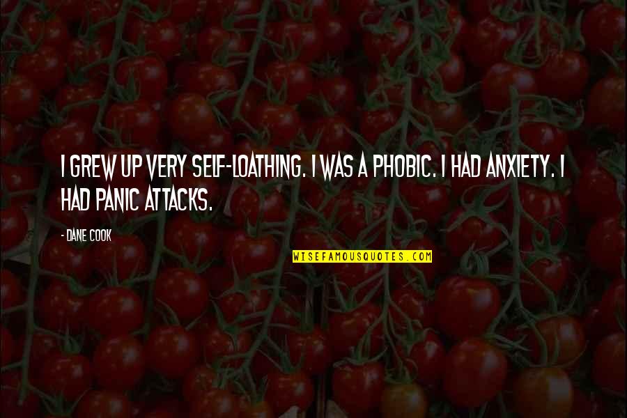 Panic Attacks Quotes By Dane Cook: I grew up very self-loathing. I was a