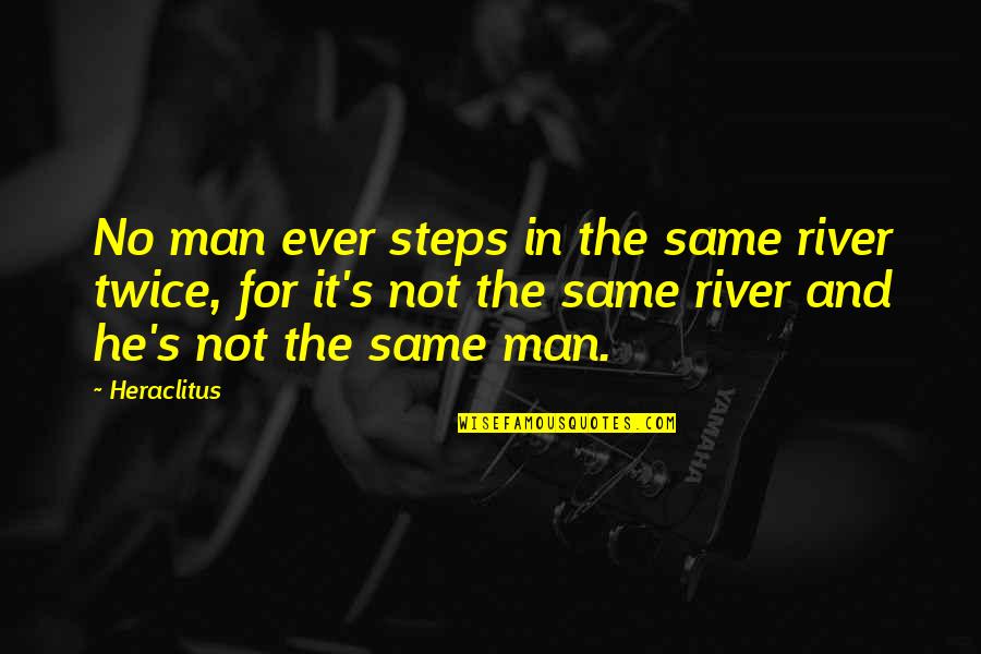 Panicker Microbiology Quotes By Heraclitus: No man ever steps in the same river Panicker Microbiology Quotes By Heraclitus: No man ever steps in the same river