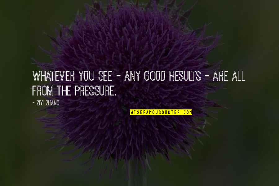 Paninos In Shoreview Quotes By Ziyi Zhang: Whatever you see - any good results -