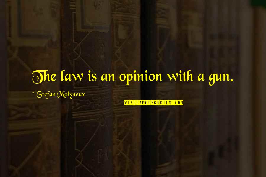 Pantechnicon Receptacle Quotes By Stefan Molyneux: The law is an opinion with a gun. Pantechnicon Receptacle Quotes By Stefan Molyneux: The law is an opinion with a gun.