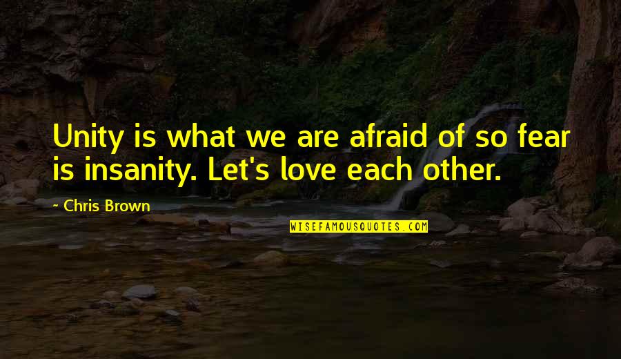 Panteleimon Papadopoulos Quotes By Chris Brown: Unity is what we are afraid of so