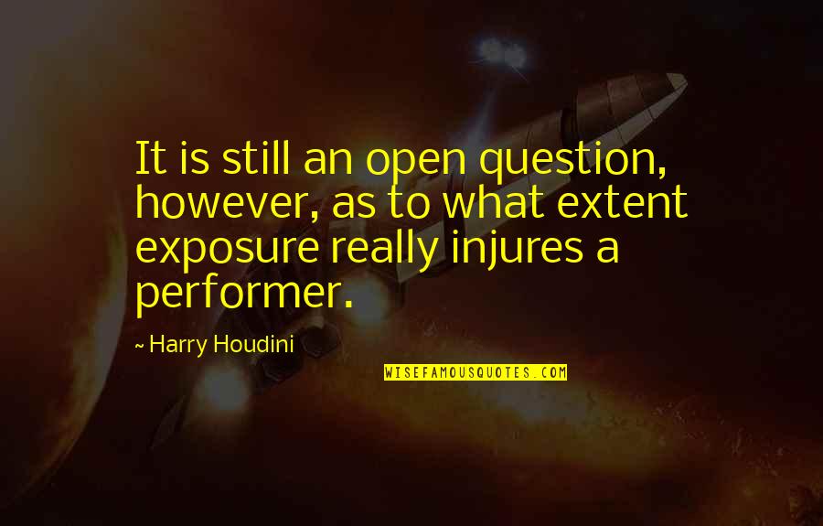 Pantera This Love Quotes By Harry Houdini: It is still an open question, however, as