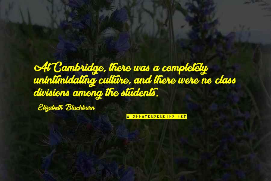 Panthea Leave2gether Quotes By Elizabeth Blackburn: At Cambridge, there was a completely unintimidating culture,