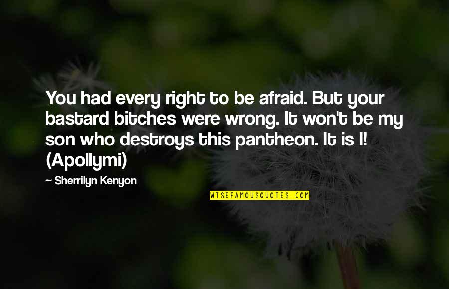 Pantheon Best Quotes By Sherrilyn Kenyon: You had every right to be afraid. But Pantheon Best Quotes By Sherrilyn Kenyon: You had every right to be afraid. But