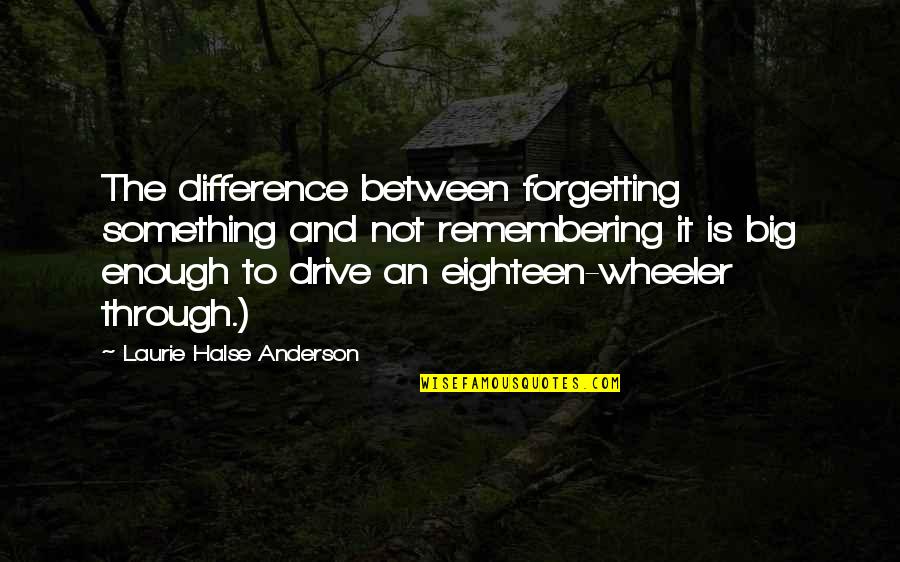 Pantheonsite Quotes By Laurie Halse Anderson: The difference between forgetting something and not remembering Pantheonsite Quotes By Laurie Halse Anderson: The difference between forgetting something and not remembering