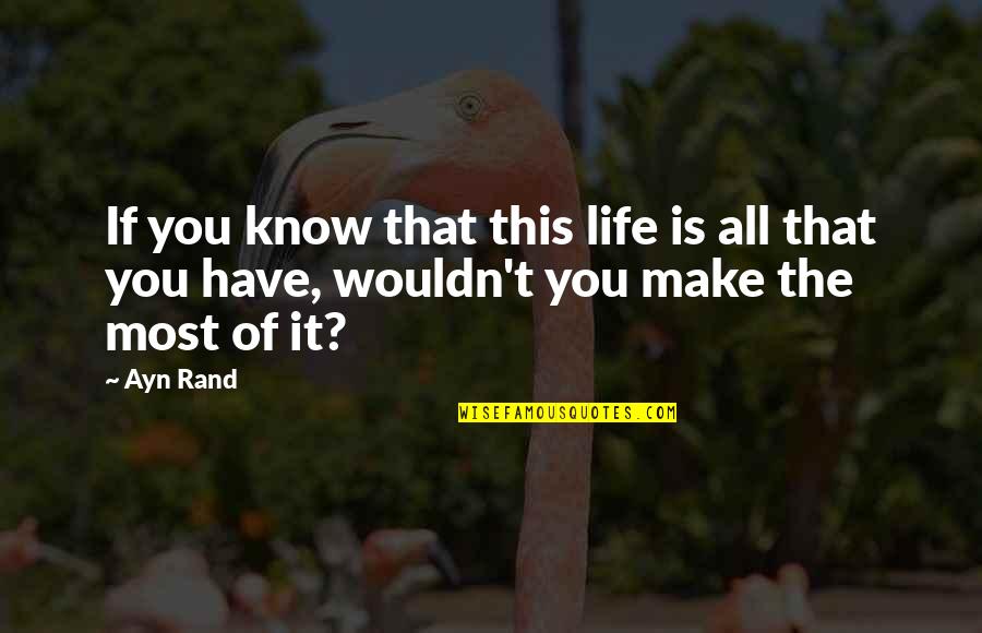 Panthers Quotes By Ayn Rand: If you know that this life is all