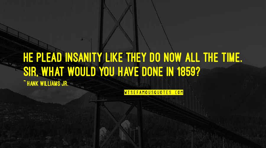 Pantomine Quotes By Hank Williams Jr.: He plead insanity like they do now all Pantomine Quotes By Hank Williams Jr.: He plead insanity like they do now all