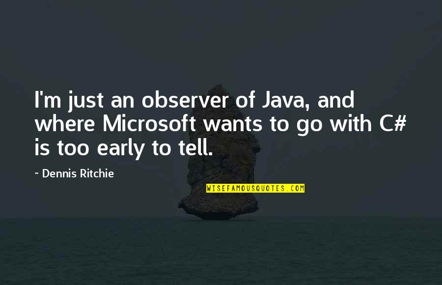 Panty And Stocking Garterbelt Quotes By Dennis Ritchie: I'm just an observer of Java, and where