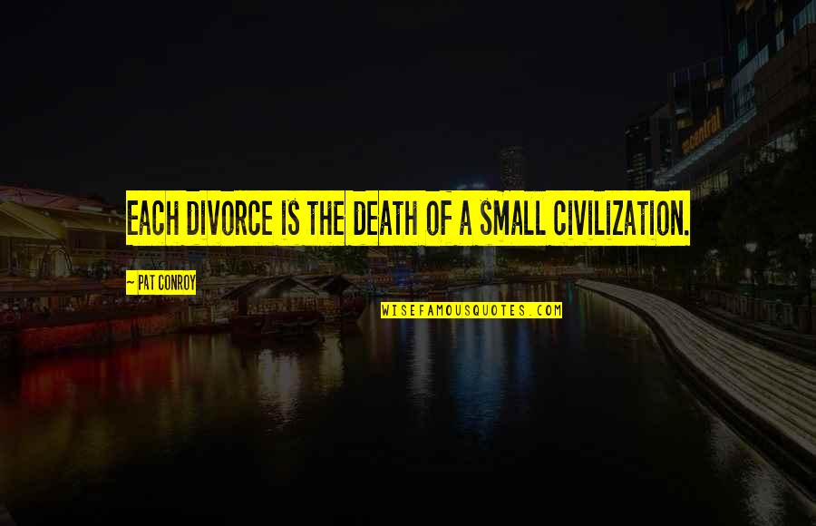 Pantyhose Quotes By Pat Conroy: Each divorce is the death of a small