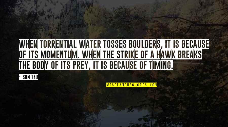 Panware Quotes By Sun Tzu: When torrential water tosses boulders, it is because