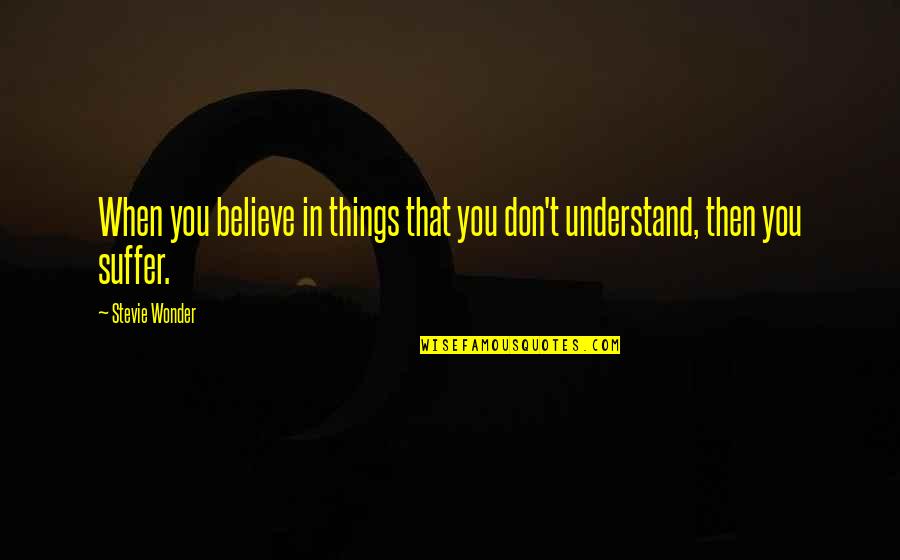 Panzehir Full Quotes By Stevie Wonder: When you believe in things that you don't