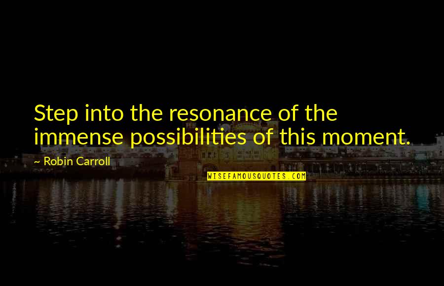 Panzer Quotes By Robin Carroll: Step into the resonance of the immense possibilities