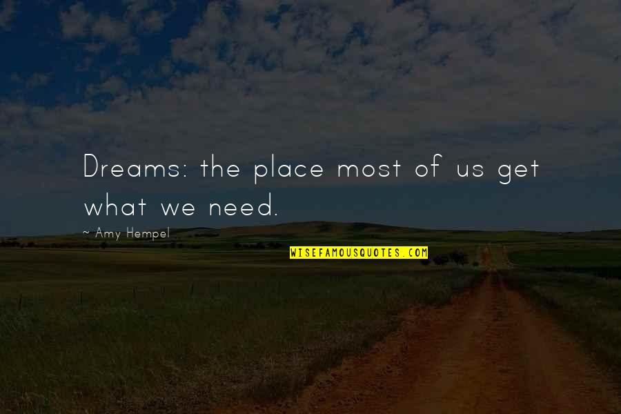 Panzura Quotes By Amy Hempel: Dreams: the place most of us get what