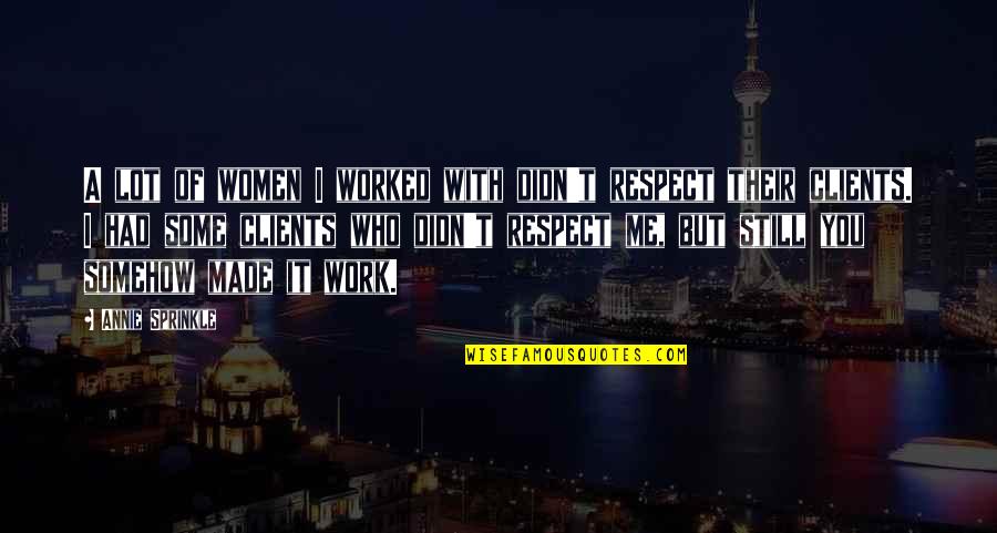 Paolozzi Pop Quotes By Annie Sprinkle: A lot of women I worked with didn't Paolozzi Pop Quotes By Annie Sprinkle: A lot of women I worked with didn't