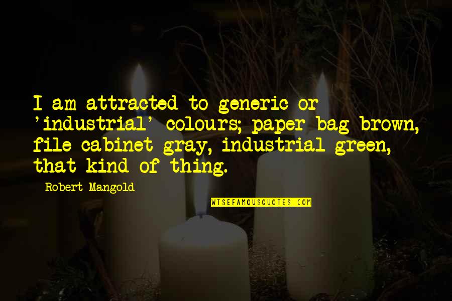 Paper Bag Quotes By Robert Mangold: I am attracted to generic or 'industrial' colours;