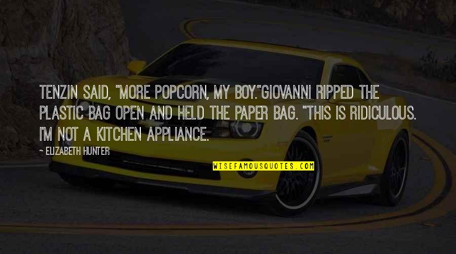 Paper Boy Quotes By Elizabeth Hunter: Tenzin said, "More popcorn, my boy."Giovanni ripped the Paper Boy Quotes By Elizabeth Hunter: Tenzin said, "More popcorn, my boy."Giovanni ripped the