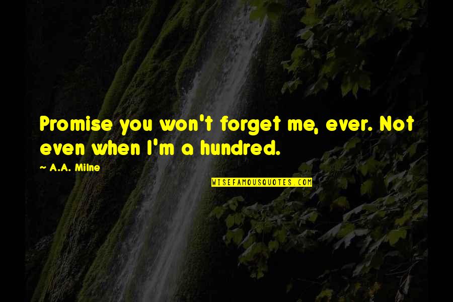 Paperboy Quotes By A.A. Milne: Promise you won't forget me, ever. Not even