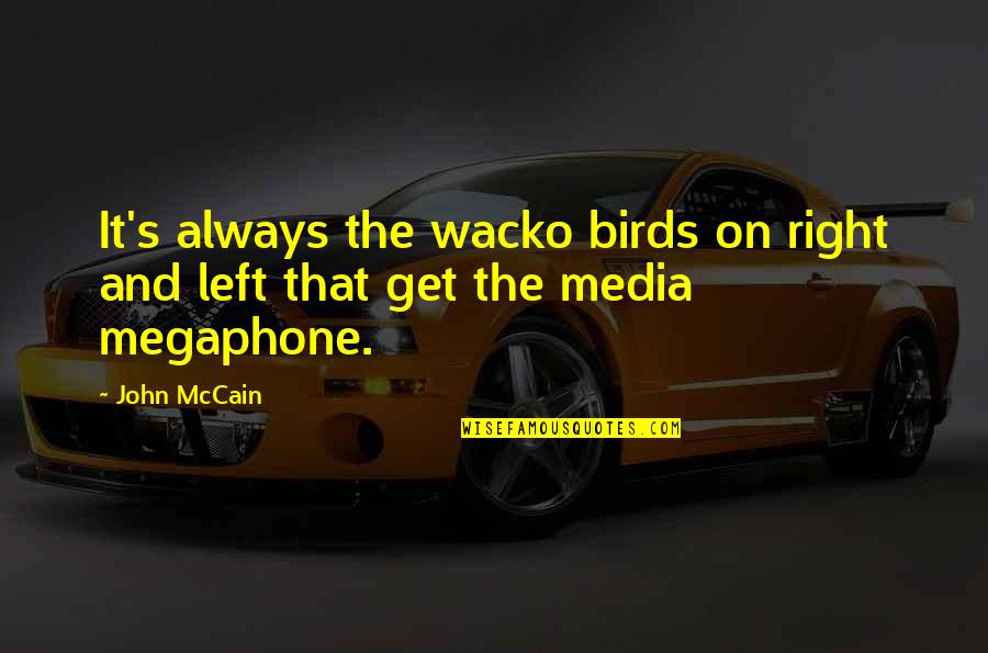 Papercut Patterns Quotes By John McCain: It's always the wacko birds on right and