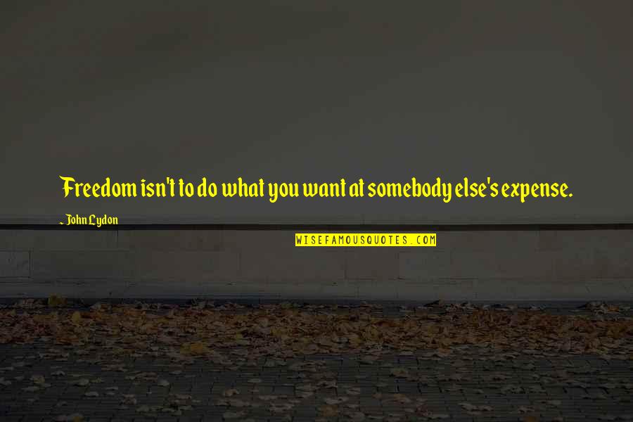 Paperlike Reviews Quotes By John Lydon: Freedom isn't to do what you want at