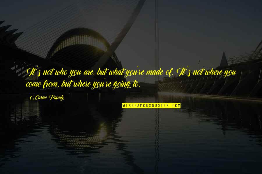 Papritz Quotes By Carew Papritz: It's not who you are, but what you're