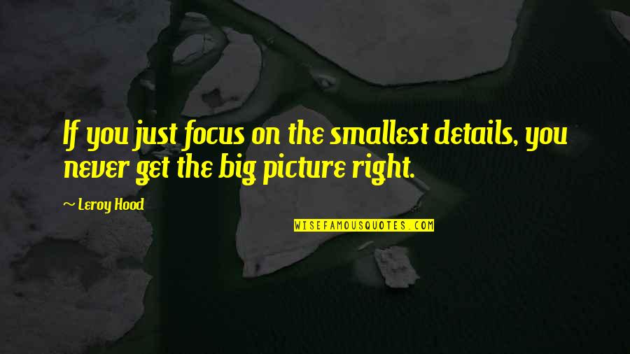 Paquidermo In English Quotes By Leroy Hood: If you just focus on the smallest details,