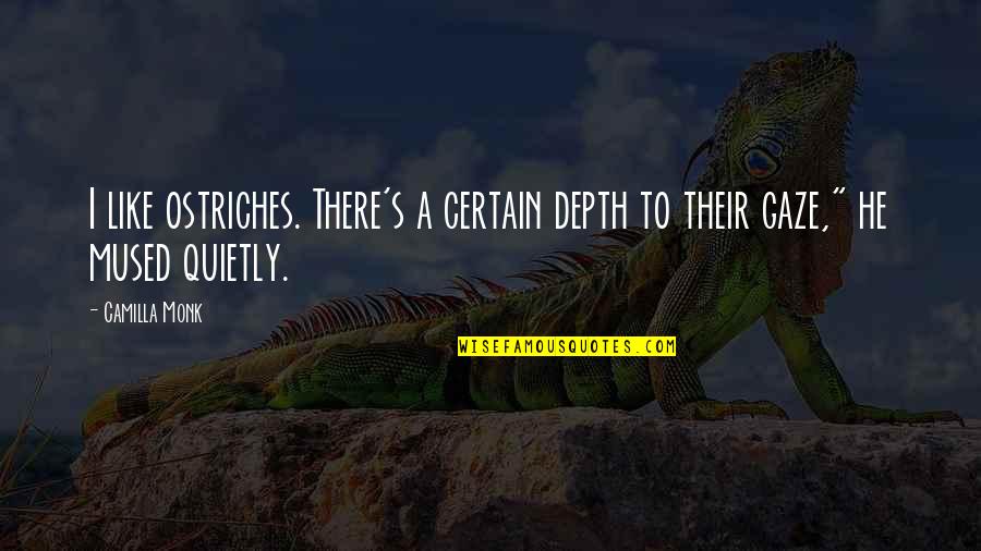 Para Sa Torpe Quotes By Camilla Monk: I like ostriches. There's a certain depth to