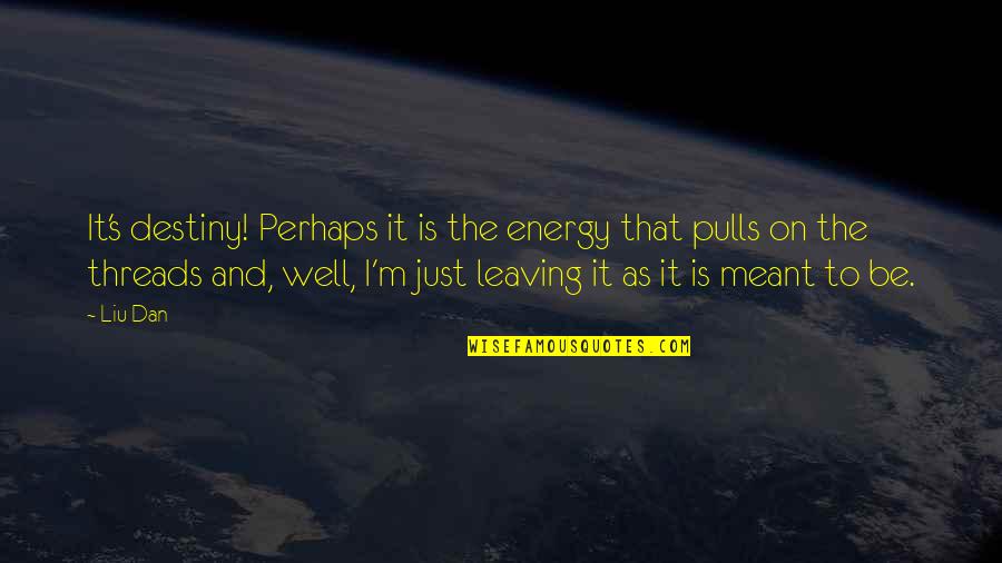 Parabacteroides Quotes By Liu Dan: It's destiny! Perhaps it is the energy that