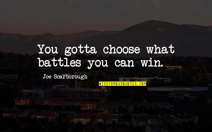 Parachutists Using Low Altitude Quotes By Joe Scarborough: You gotta choose what battles you can win.