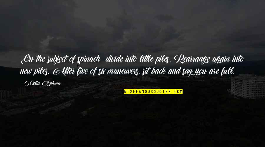 Paradas Continuas Quotes By Delia Ephron: On the subject of spinach: divide into little Paradas Continuas Quotes By Delia Ephron: On the subject of spinach: divide into little