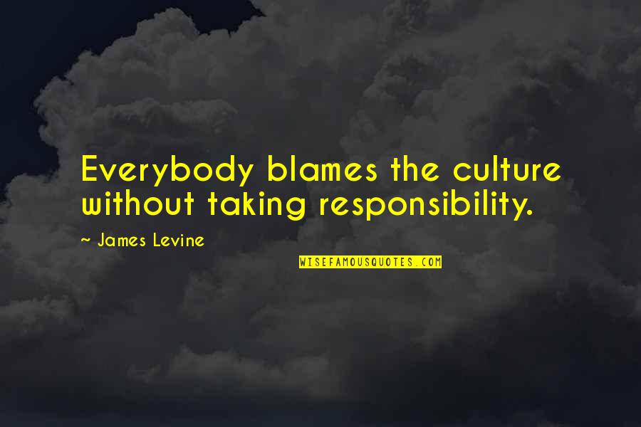 Paraded Quotes By James Levine: Everybody blames the culture without taking responsibility.