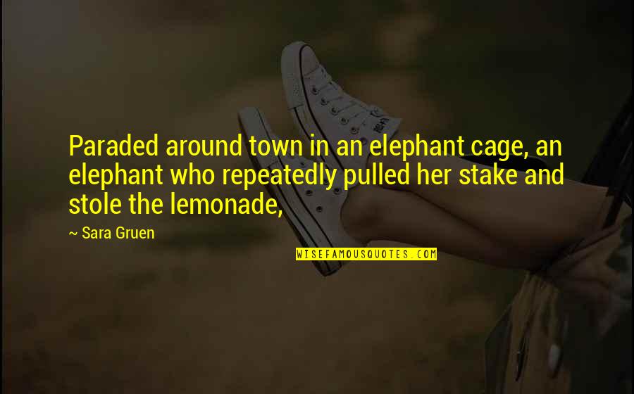 Paraded Quotes By Sara Gruen: Paraded around town in an elephant cage, an