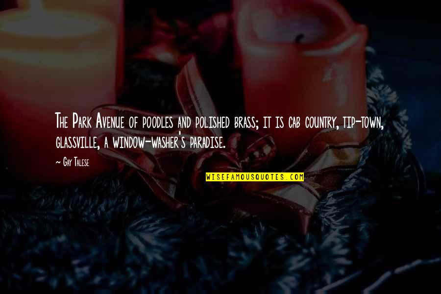 Paradise Quotes By Gay Talese: The Park Avenue of poodles and polished brass;