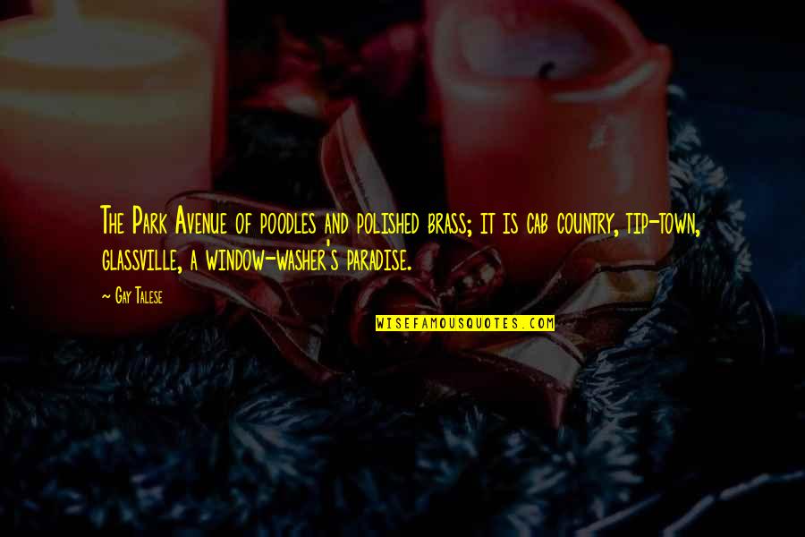Paradise With You Quotes By Gay Talese: The Park Avenue of poodles and polished brass; Paradise With You Quotes By Gay Talese: The Park Avenue of poodles and polished brass;