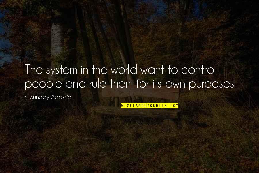 Paradoxology Quotes By Sunday Adelaja: The system in the world want to control