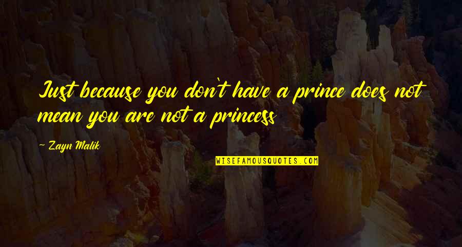 Paragraph 175 Quotes By Zayn Malik: Just because you don't have a prince does