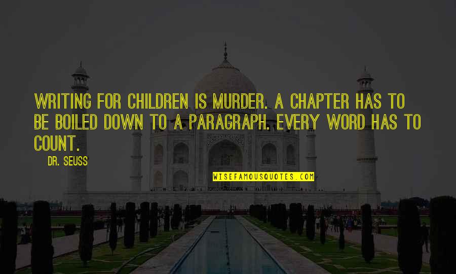 Paragraph Writing Quotes By Dr. Seuss: Writing for children is murder. A chapter has