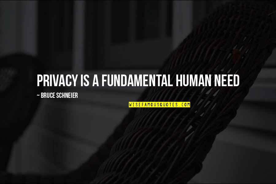 Parajumbles Quotes By Bruce Schneier: Privacy is a fundamental human need