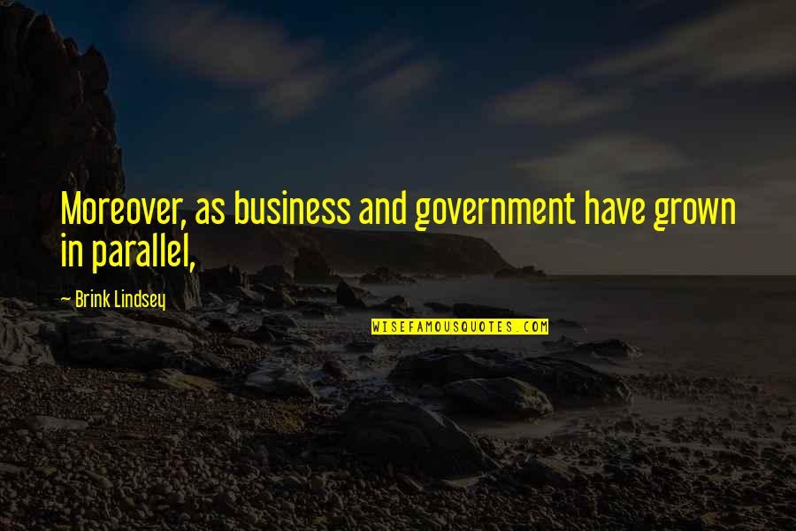 Parallel Quotes By Brink Lindsey: Moreover, as business and government have grown in