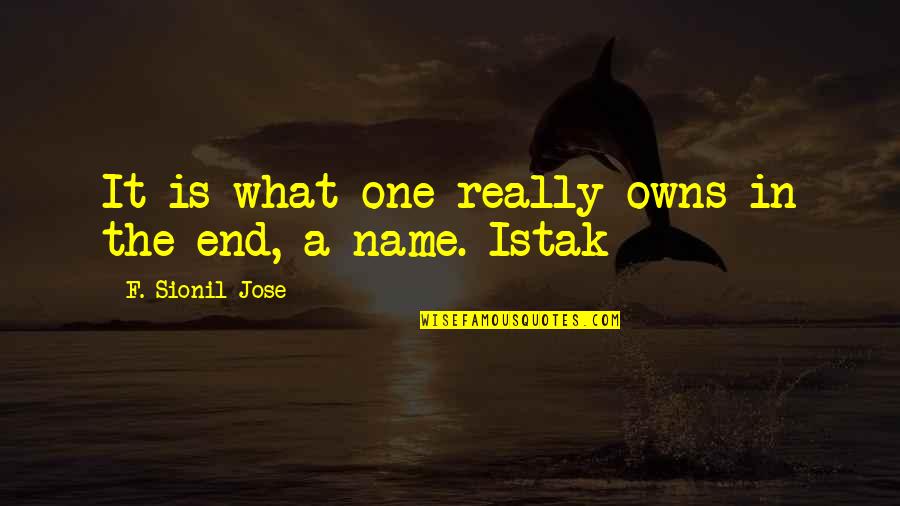 Parallel Stories Quotes By F. Sionil Jose: It is what one really owns in the