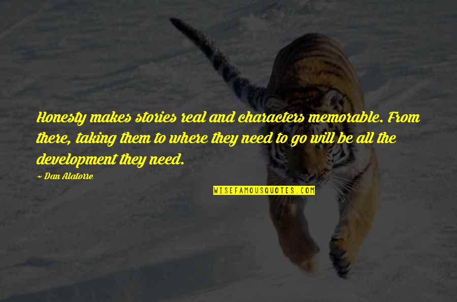 Paralume Fai Quotes By Dan Alatorre: Honesty makes stories real and characters memorable. From