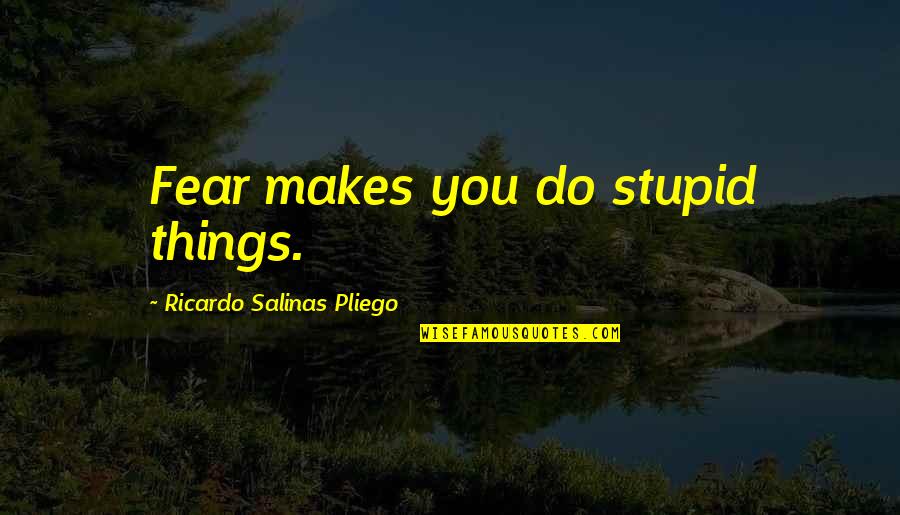 Paralyzed Important Quotes By Ricardo Salinas Pliego: Fear makes you do stupid things. Paralyzed Important Quotes By Ricardo Salinas Pliego: Fear makes you do stupid things.