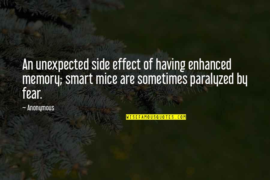 Paralyzed Quotes By Anonymous: An unexpected side effect of having enhanced memory;