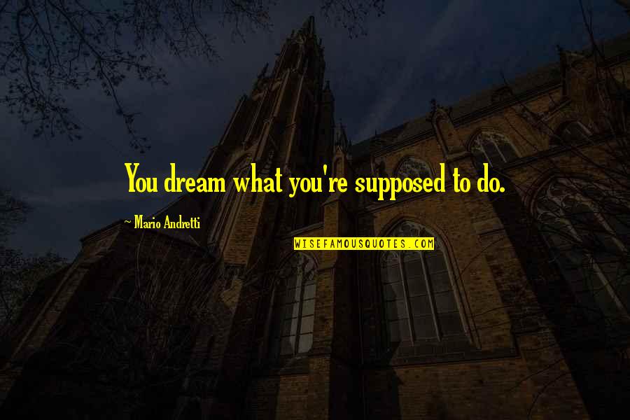 Parantez Yapma Quotes By Mario Andretti: You dream what you're supposed to do.